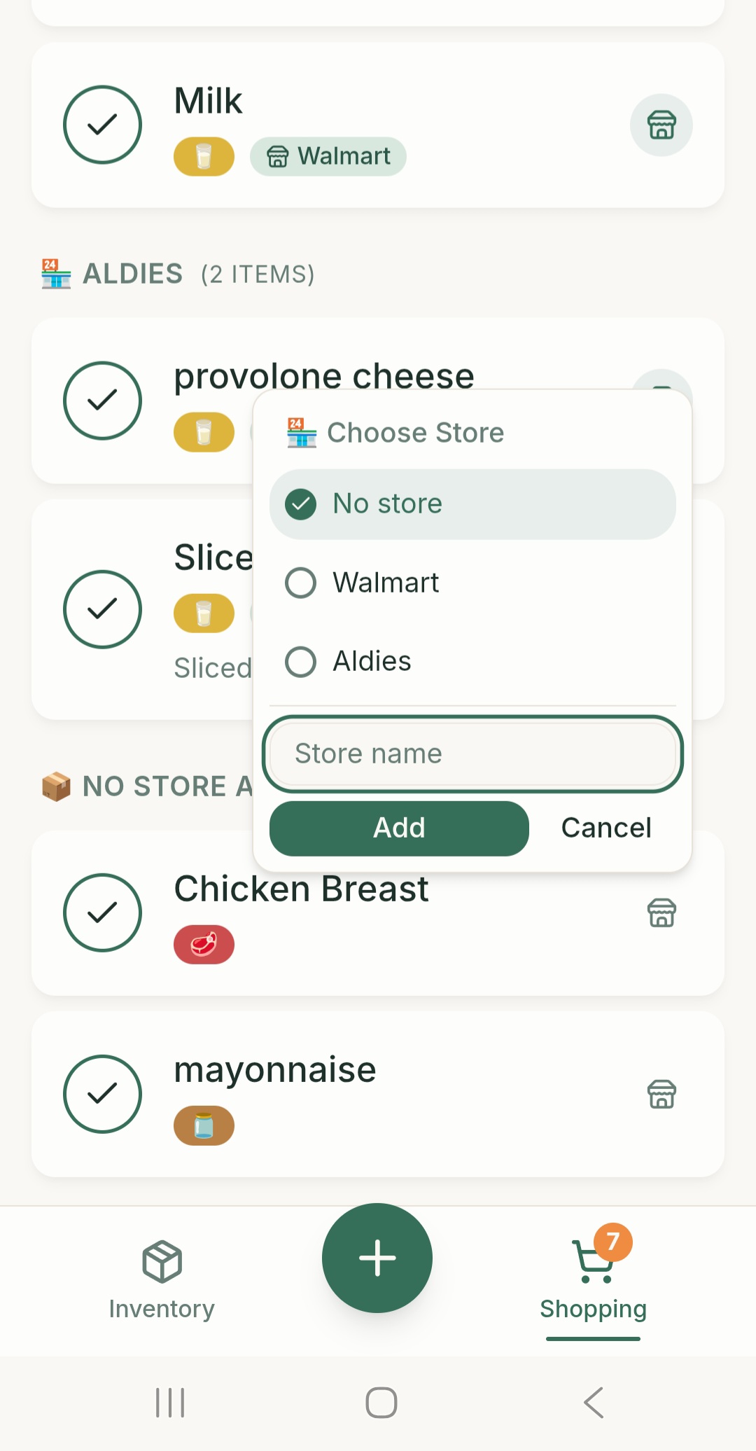 Store preferences for shopping